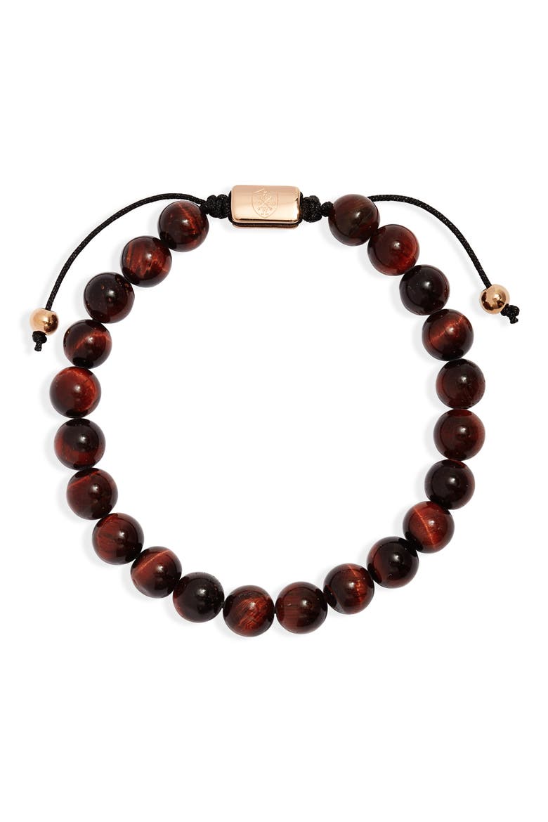 Men's Tiger's-Eye Slider Bracelet, Main, color, BROWN