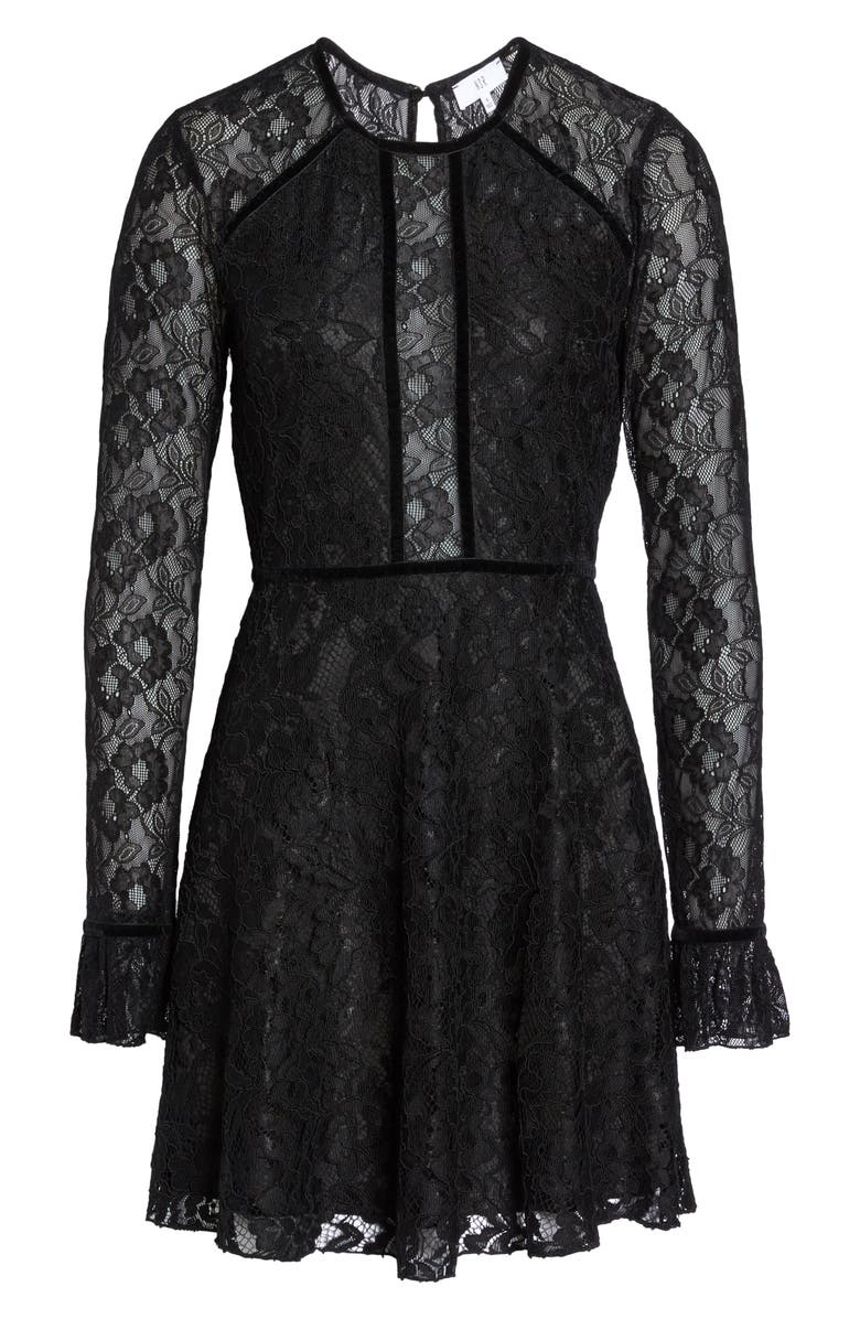 NSR Chantilly Lace Skater Dress, Alternate, color, 