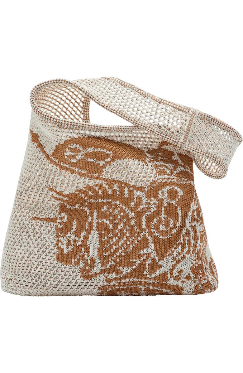 Burberry Large EKD Crochet Bag, Main, color, White/Sand