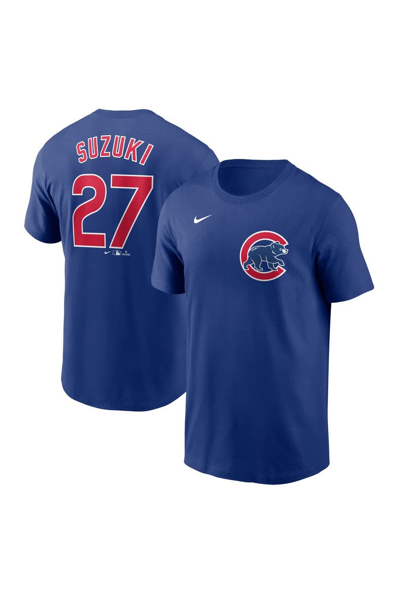 Men's Nike Seiya Suzuki Royal Chicago Cubs Fuse Name & Number T-Shirt, Main, color, Royal