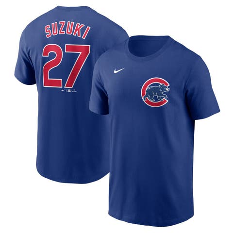 Men's Nike Seiya Suzuki Royal Chicago Cubs Fuse Name & Number T-Shirt