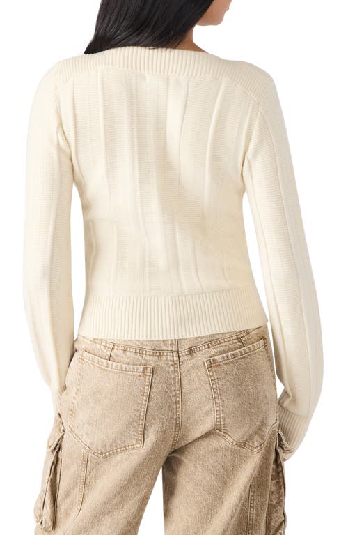 Steve Madden Serra Boat Neck Sweater In White