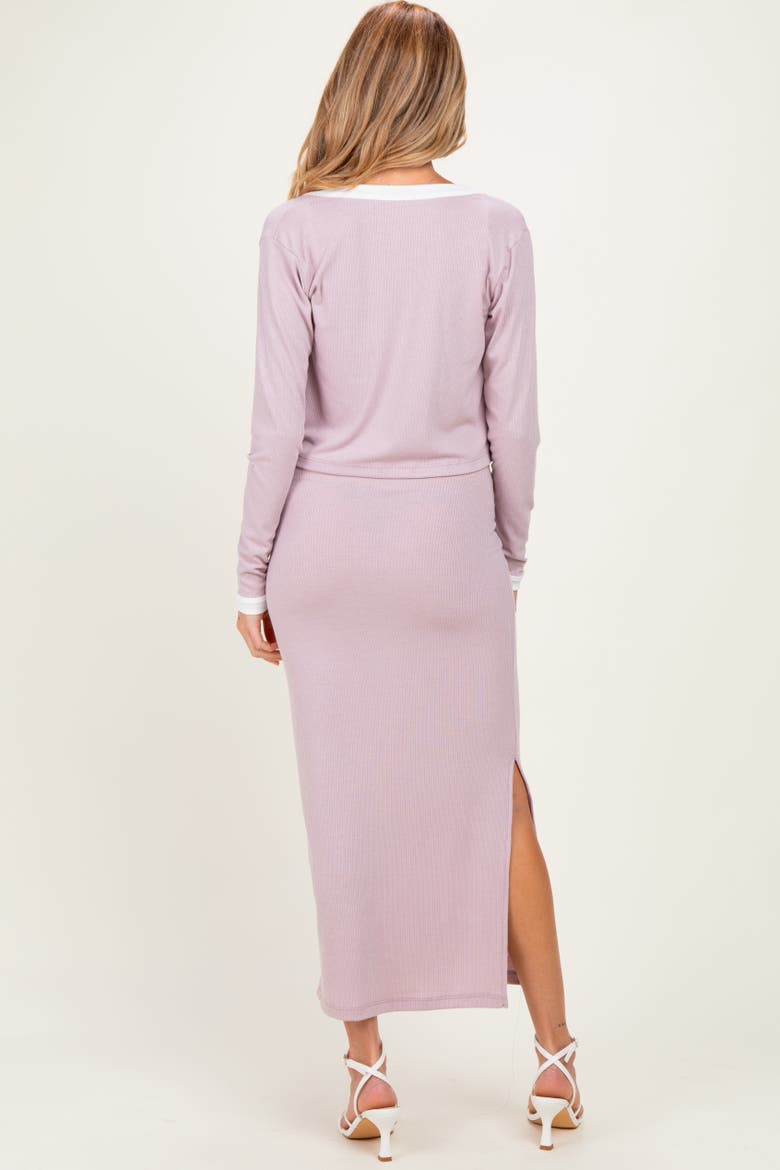 Color Block Sleeveless Fitted Dress Cardigan Set, Alternate, color, Pink