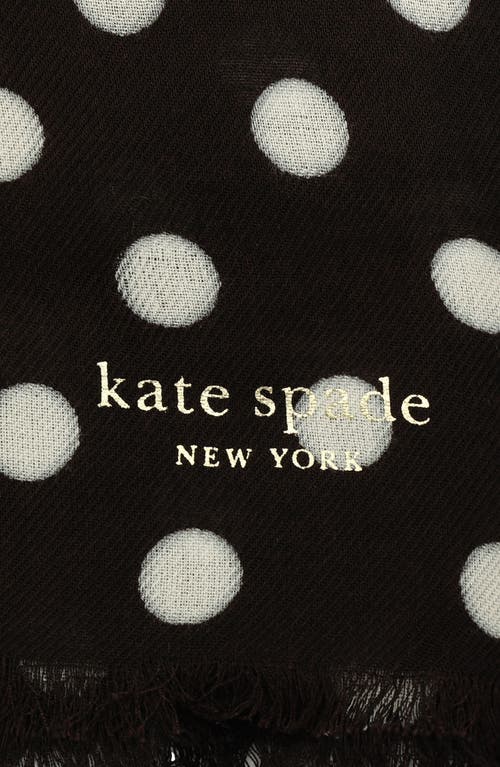 Shop Kate Spade New York Breezy Dot Oblong Scarf In Black/cream