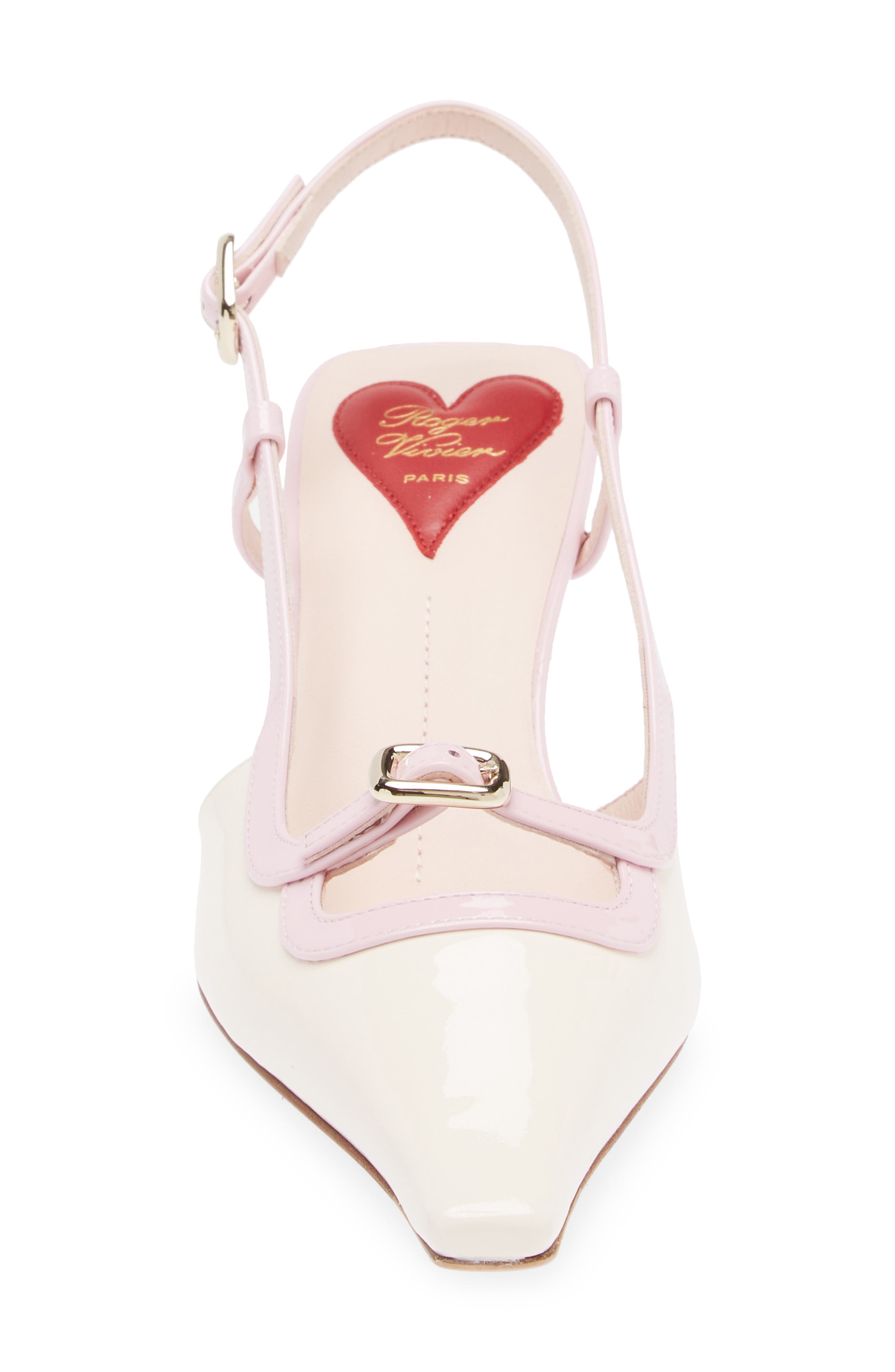 Mini Buckle Slingback Pump, Alternate, color, IVORY/ PINK
