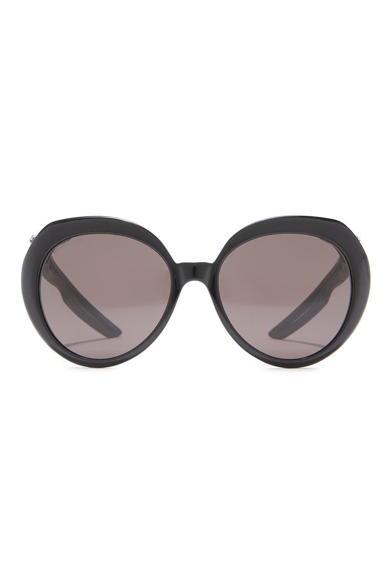 58mm Round Sunglasses, Main, color, BLACK BLACK GREY
