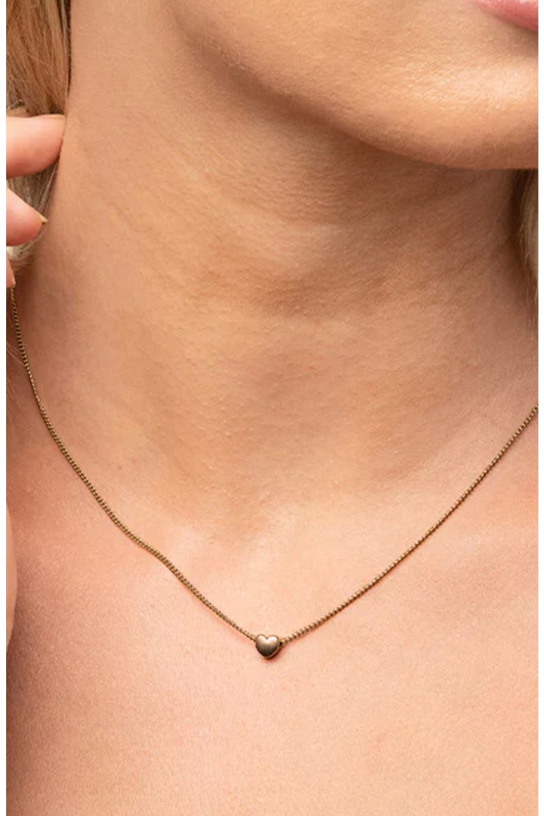Amara Petite Heart Pendant Necklace Dainty Trendy, Alternate, color, Warm Bronze