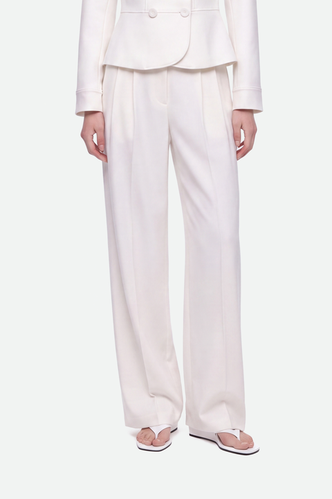 Double Pleat Wide Leg Trousers