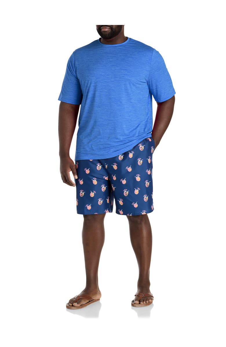 Harbor Bay by DXL Big & Tall Marled Swim Top, Alternate, color, Princess Blue Htr