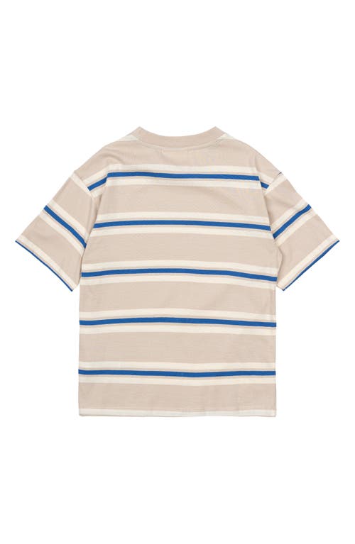 The New Kids' Nicky Oversize Stripe Organic Cotton T-shirt In Neutral