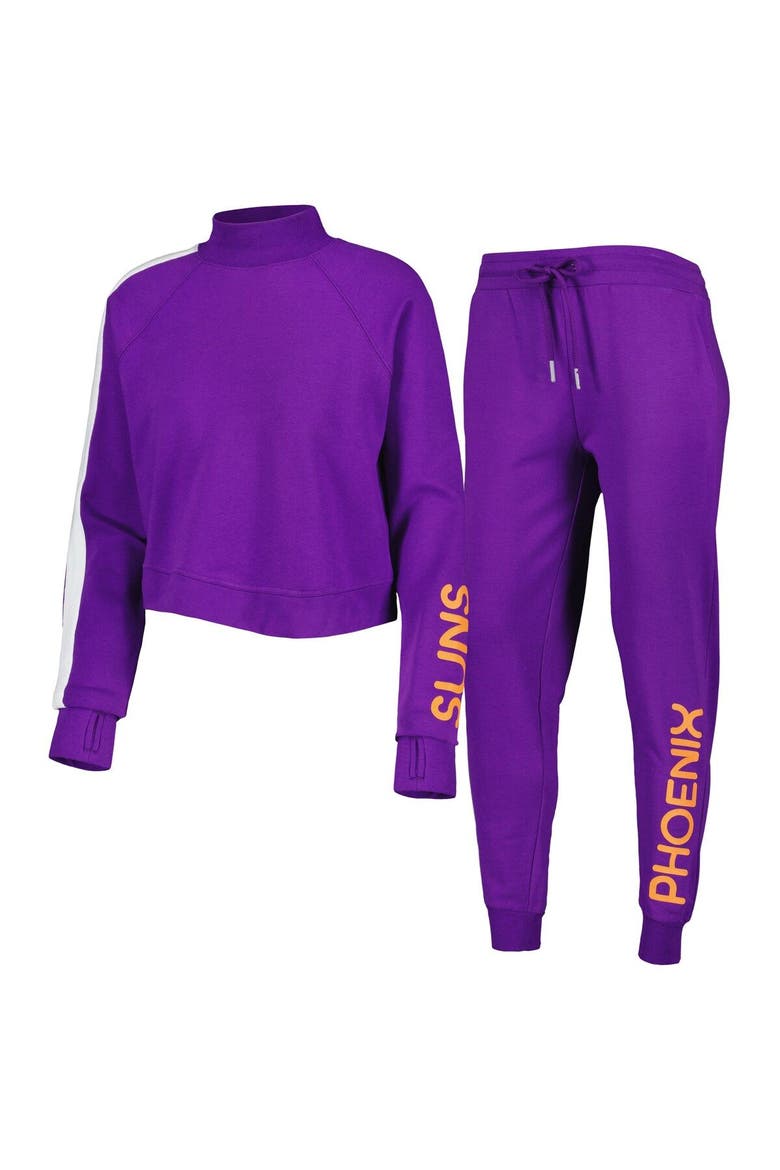 Women's Lusso Purple Phoenix Suns Maddie & Matildas Raglan Tri-Blend Pullover Hoodie & Jogger Pants Set, Main, color, Purple