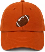Bits & Bows Football Bow Baseball Hat