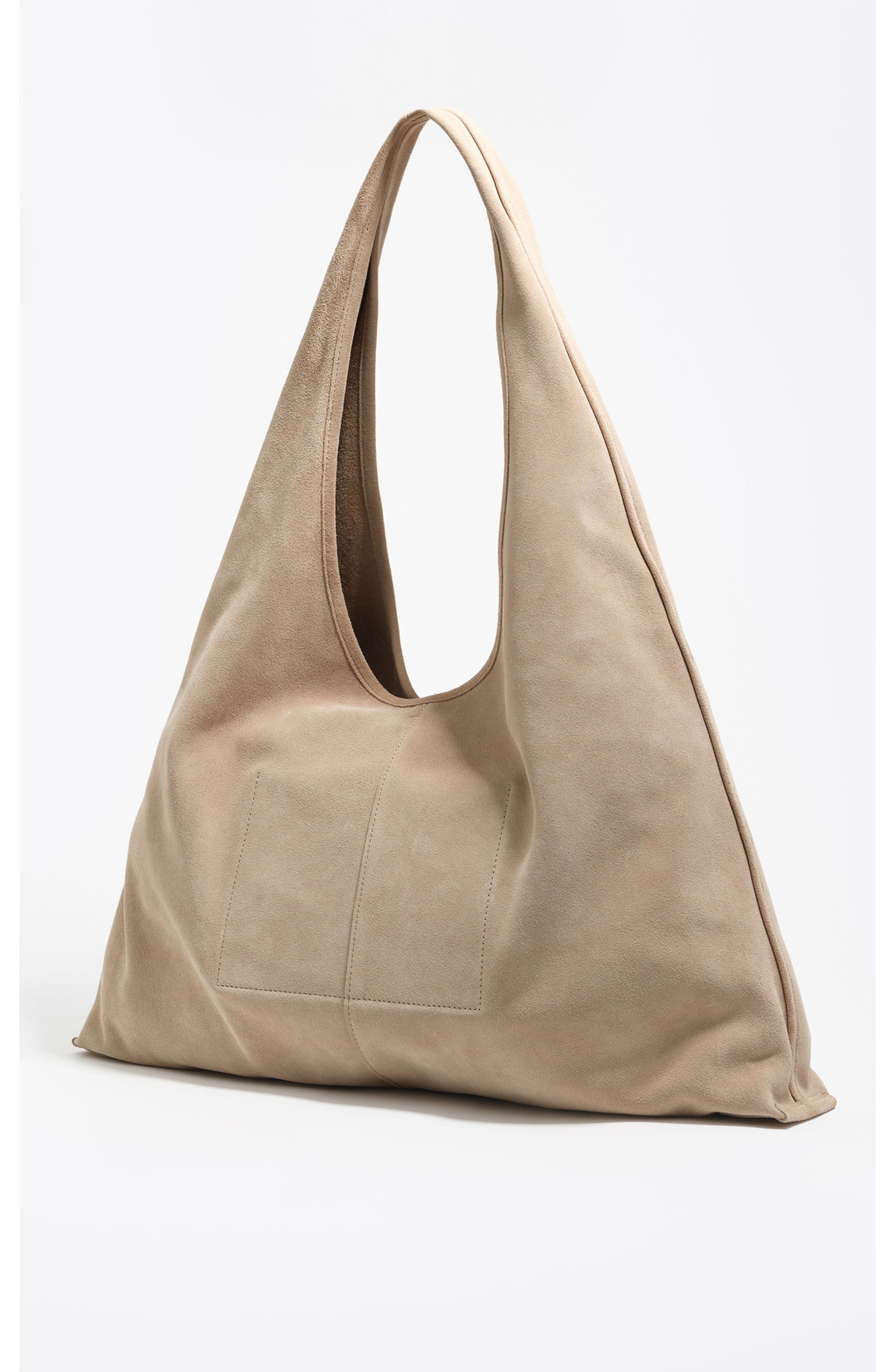 Bimba y Lola Leather Bikini Paper Bag, Alternate, color, Sand