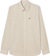 Lacoste Regular Fit Plaid Flannel Button-Up Shirt