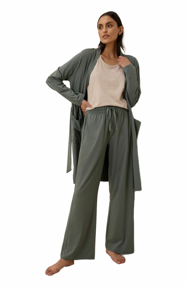 Pact Organic Cotton Cool Stretch Lounge Duster, Main, color, Castor Grey