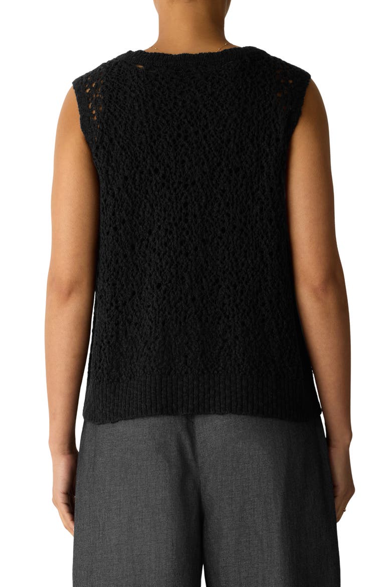 Organic Cotton Pointelle Shell, Alternate, color, BLACK