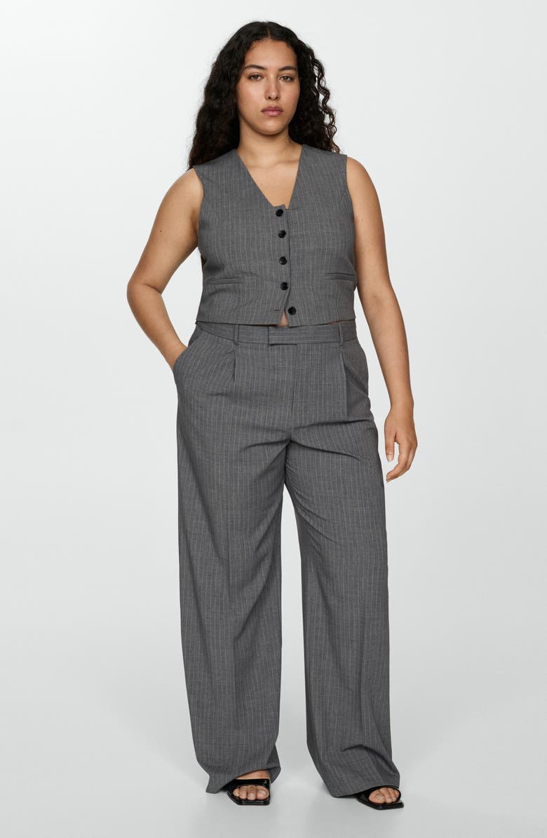 MANGO Pinstripe Suit Vest, Alternate, color,