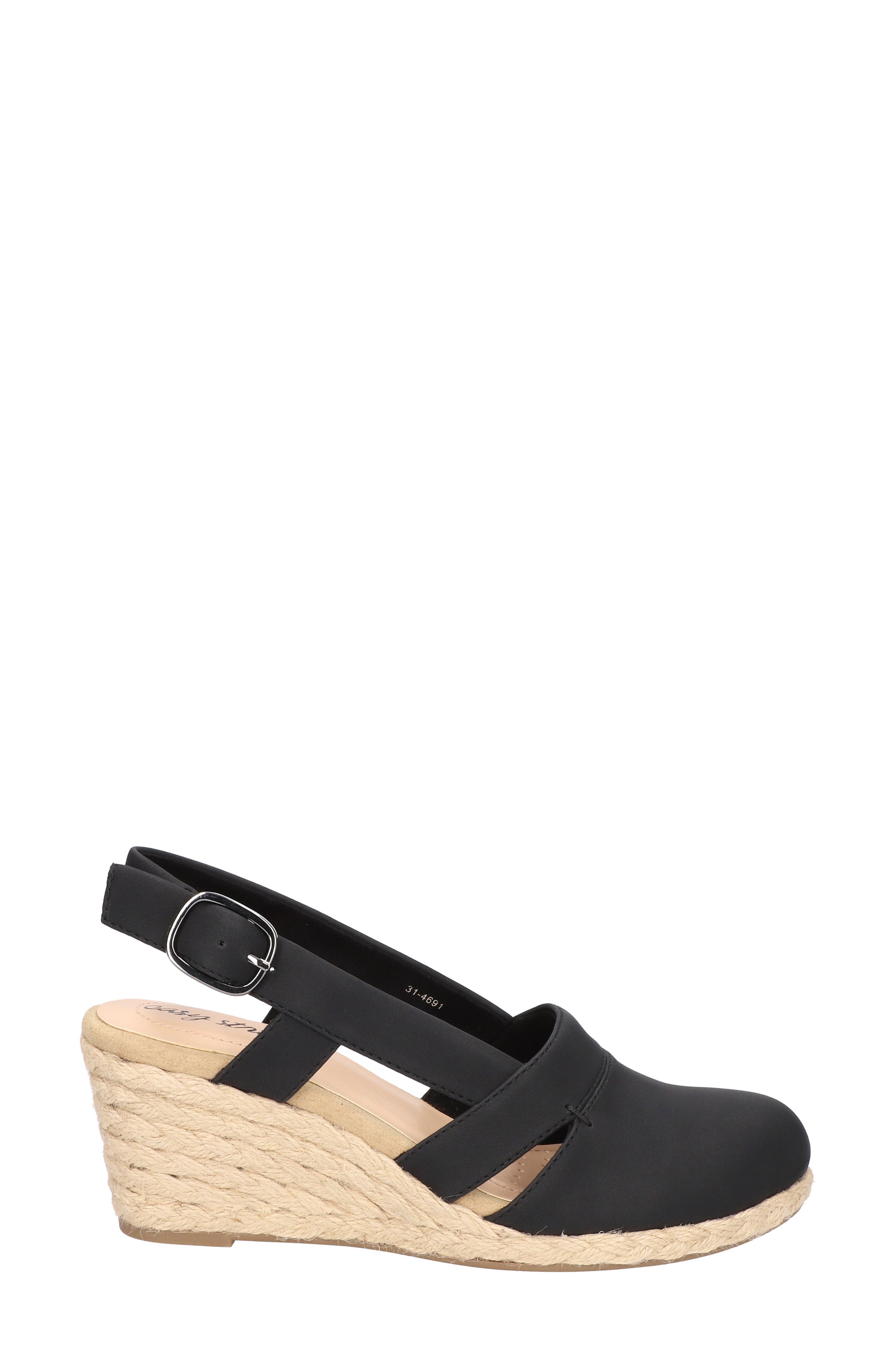 EASY STREET Stargaze Espadrille Wedge Pump, Alternate, color, Black