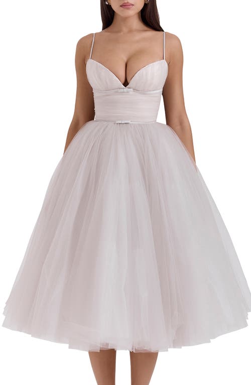 House Of Cb Countess Sleeveless Tulle Midi Dress In Wind Chime