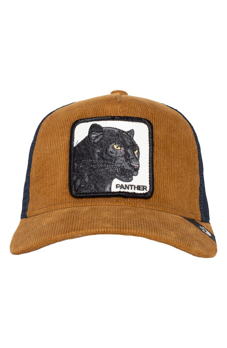 Goorin Bros. Panthuroy Panther Patch Corduroy Trucker Hat, Alternate, color, Whiskey