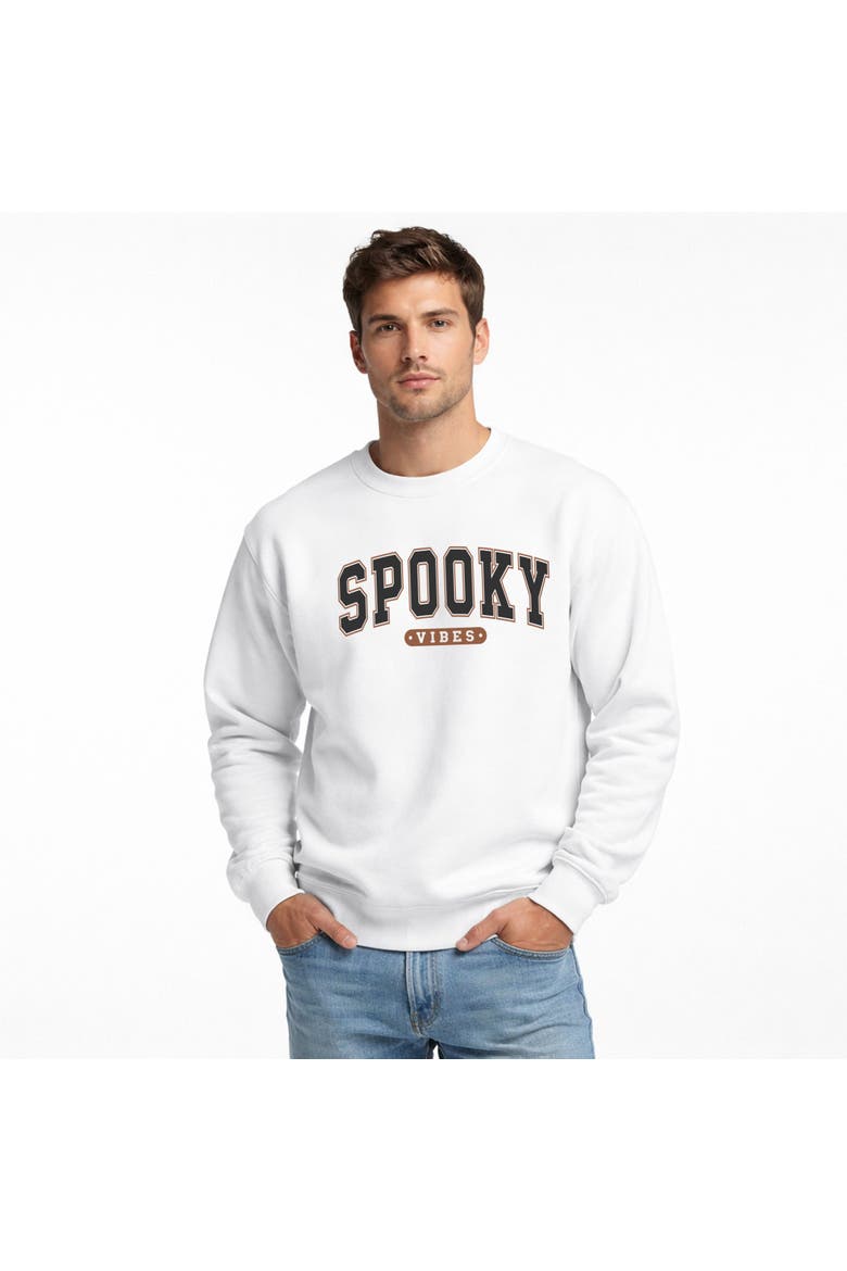 Varsity Spooky Vibes Sweatshirt, Main, color, White