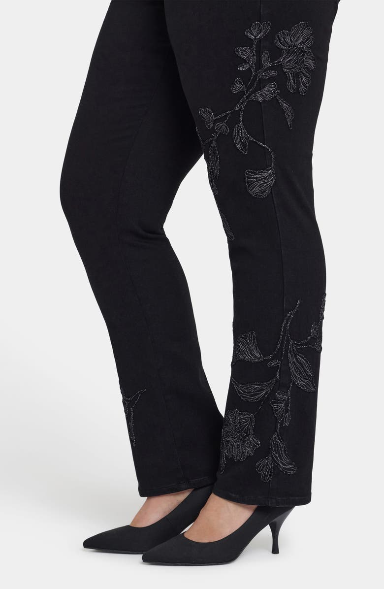 NYDJ Marilyn High Waist Embroidered Straight Leg, Alternate, color, Black Rinse