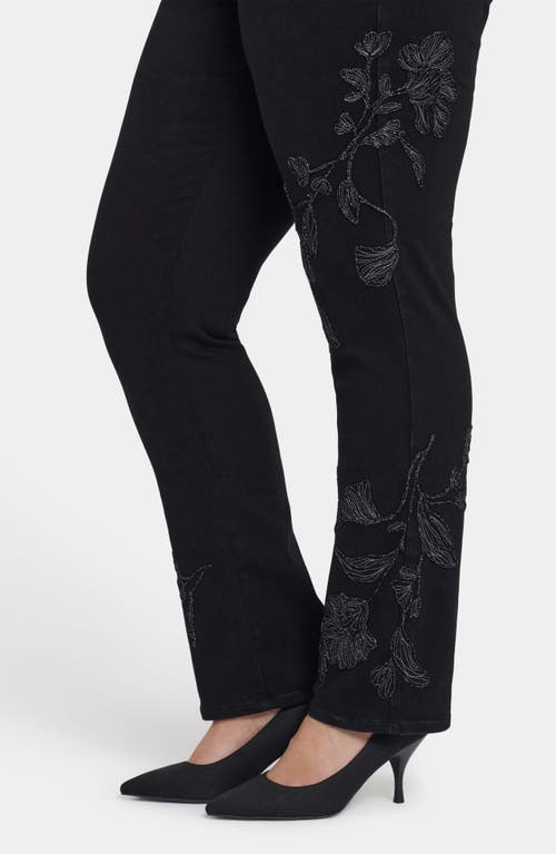 Nydj Marilyn High Waist Embroidered Straight Leg In Black