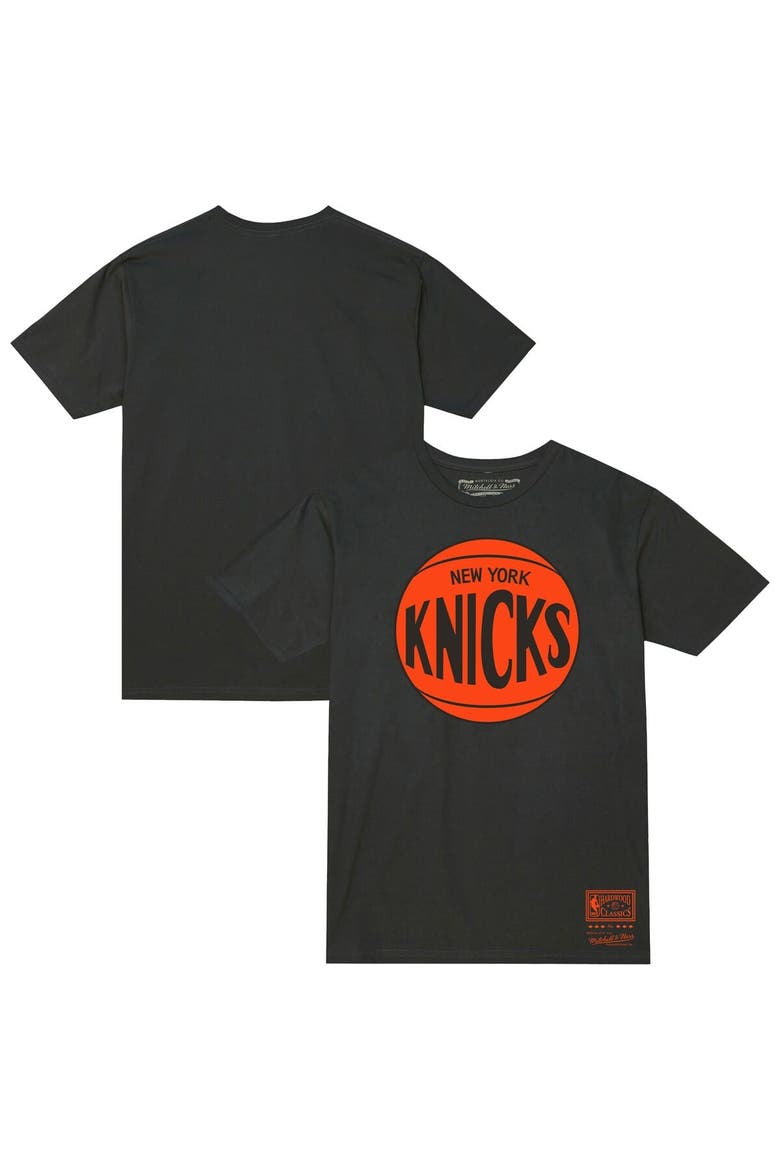 Unisex Mitchell & Ness Heather Charcoal New York Knicks Hardwood Classics MVP Logo T-Shirt, Main, color, Heather Charcoal