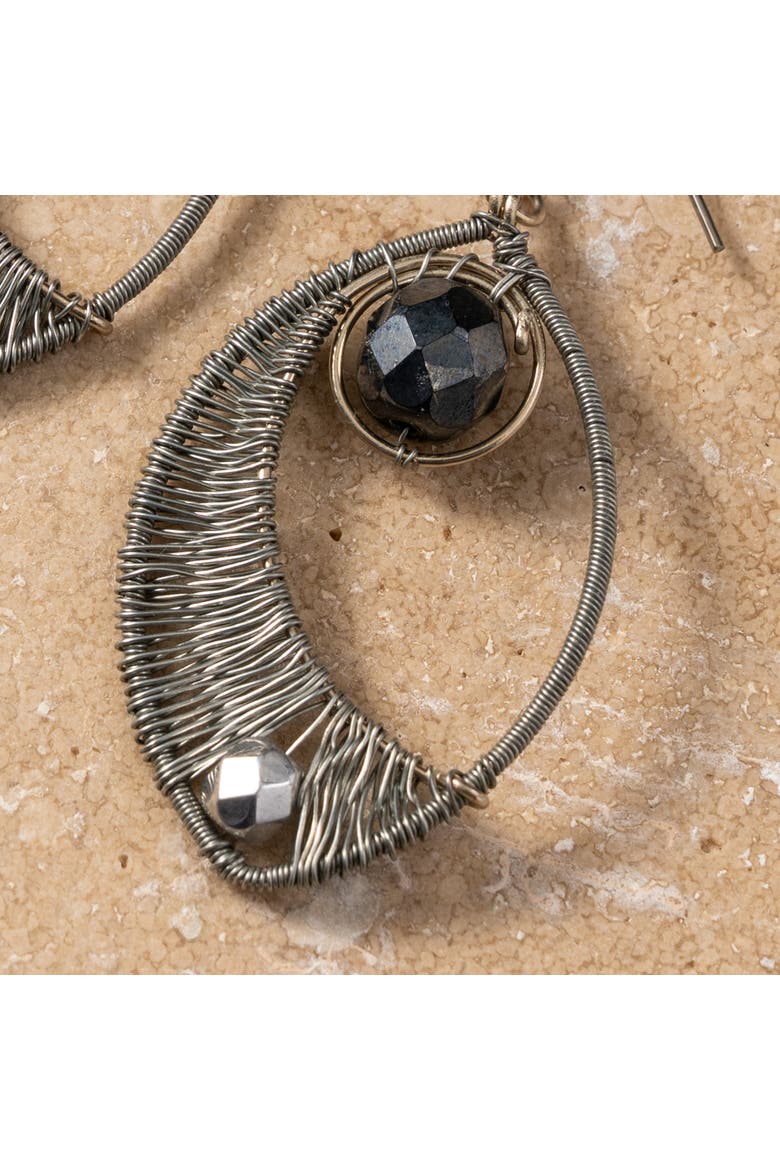 Ojo Wire Wrapped Earrings, Alternate, color, Silver