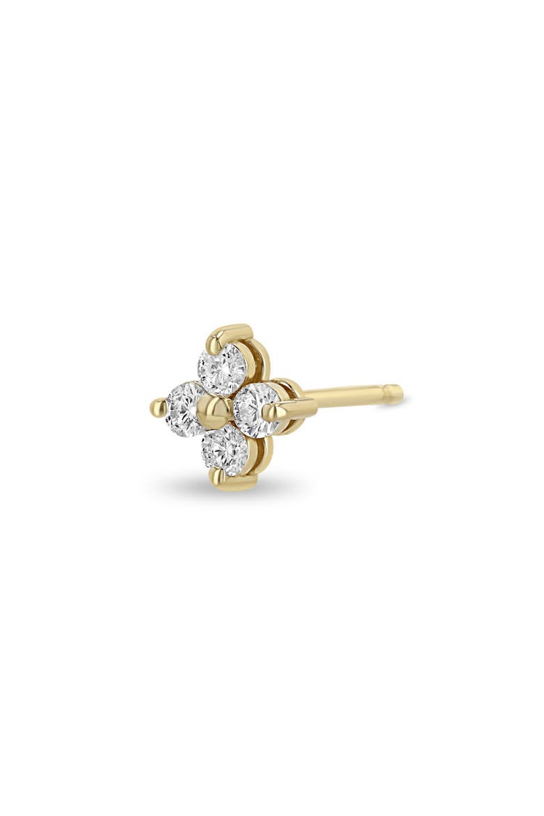 Quad Diamond Stud Earring, Main, color, 14K YELOW GOLD
