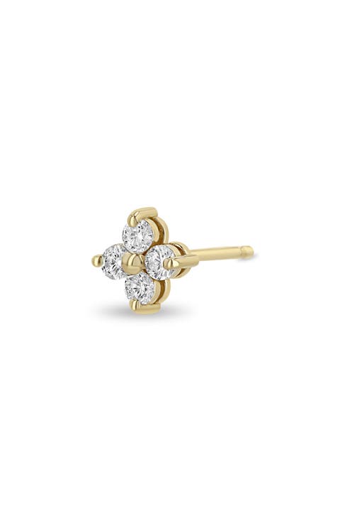 Quad Diamond Stud Earring