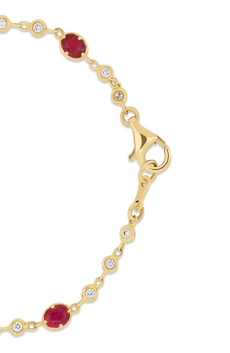 Bony Levy 18K Gold El Mar Ruby & Diamond Tennis Bracelet, Alternate, color, 18Ky Gold