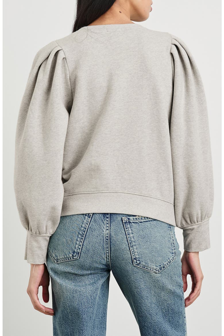 Tiffany Balloon Sleeve Cotton Sweatshirt, Alternate, color, HEATHER GREY