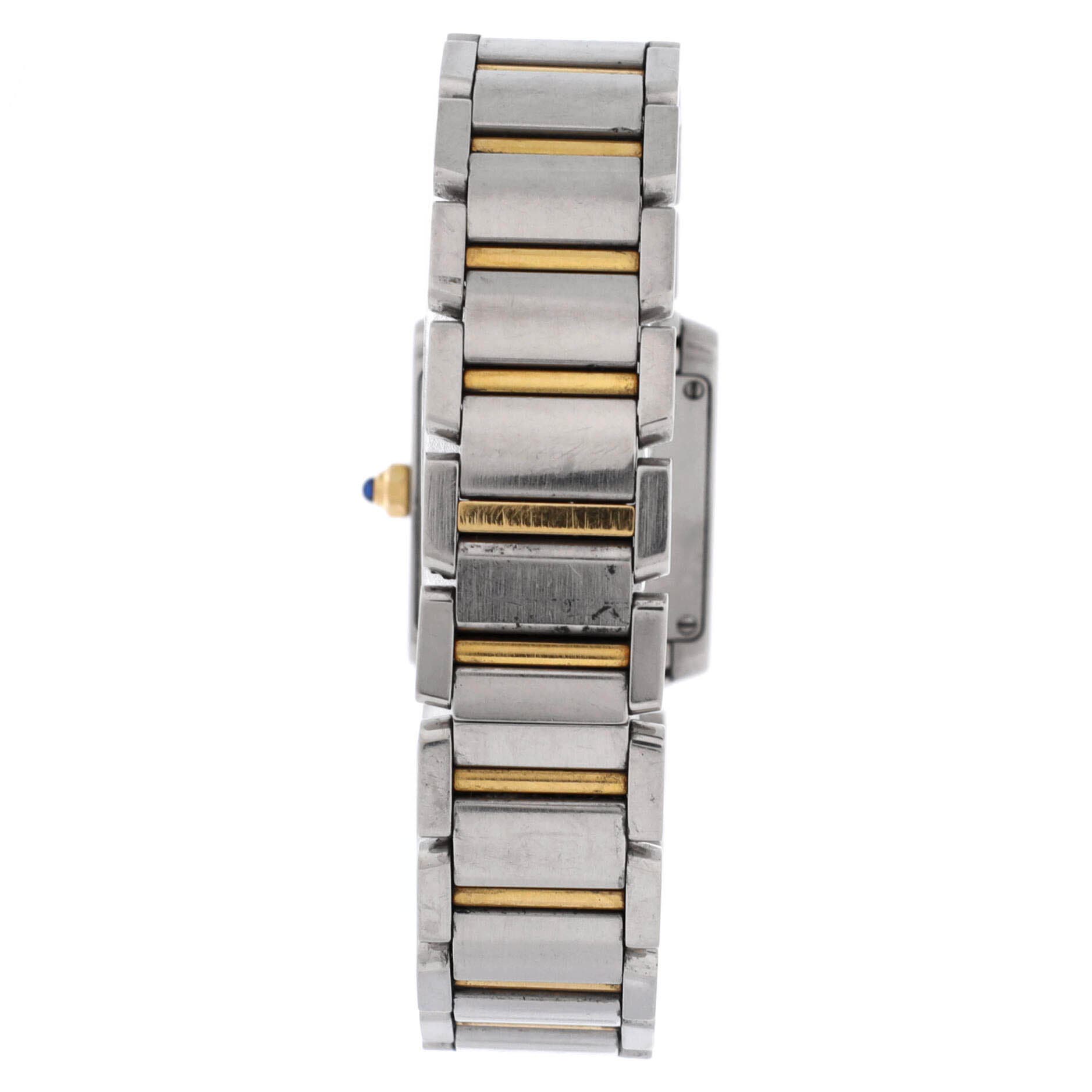 Tank Francaise Quartz Watch Stainless Steel and Yellow Gold 20, Alternate, color, Metallic Gold