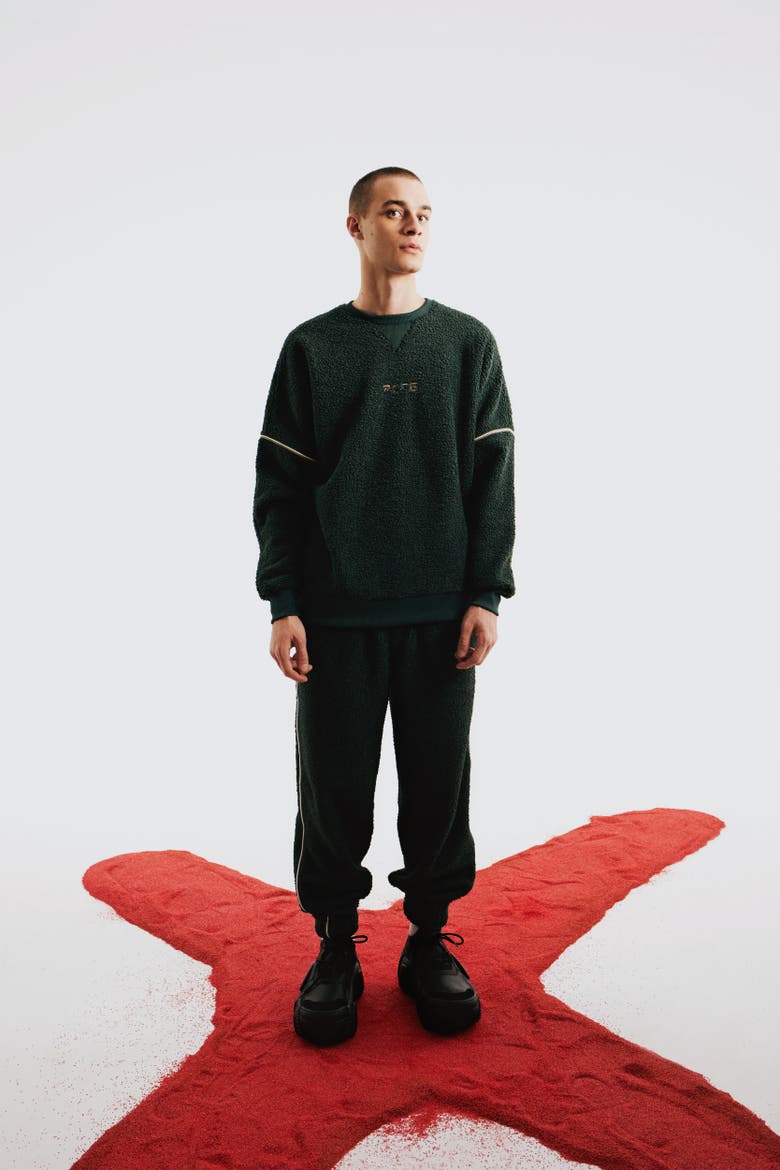 Fluffy Track Sweat, Alternate, color, green