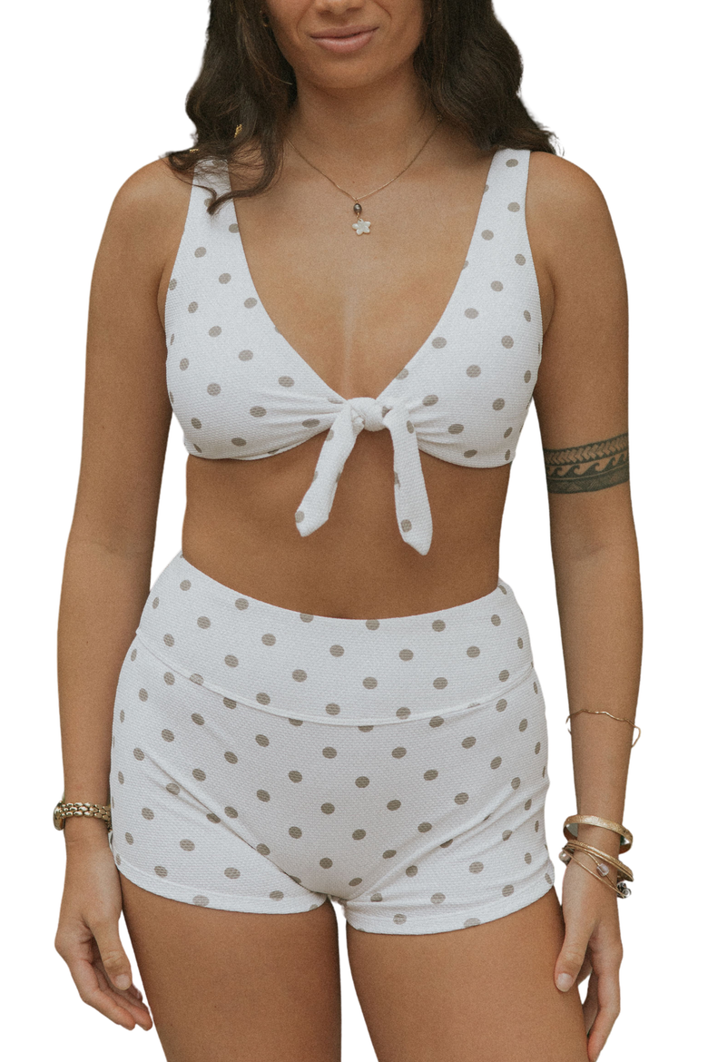 Eleanor High Waisted Swim Shorts, Main, color, White