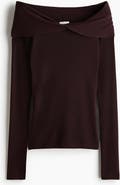 H&M Twist-detail Off-the-shoulder Top