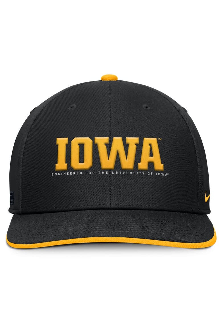Men's Nike Black Iowa Hawkeyes 2025 On-Field Pro Performance Adjustable Hat, Alternate, color, Black