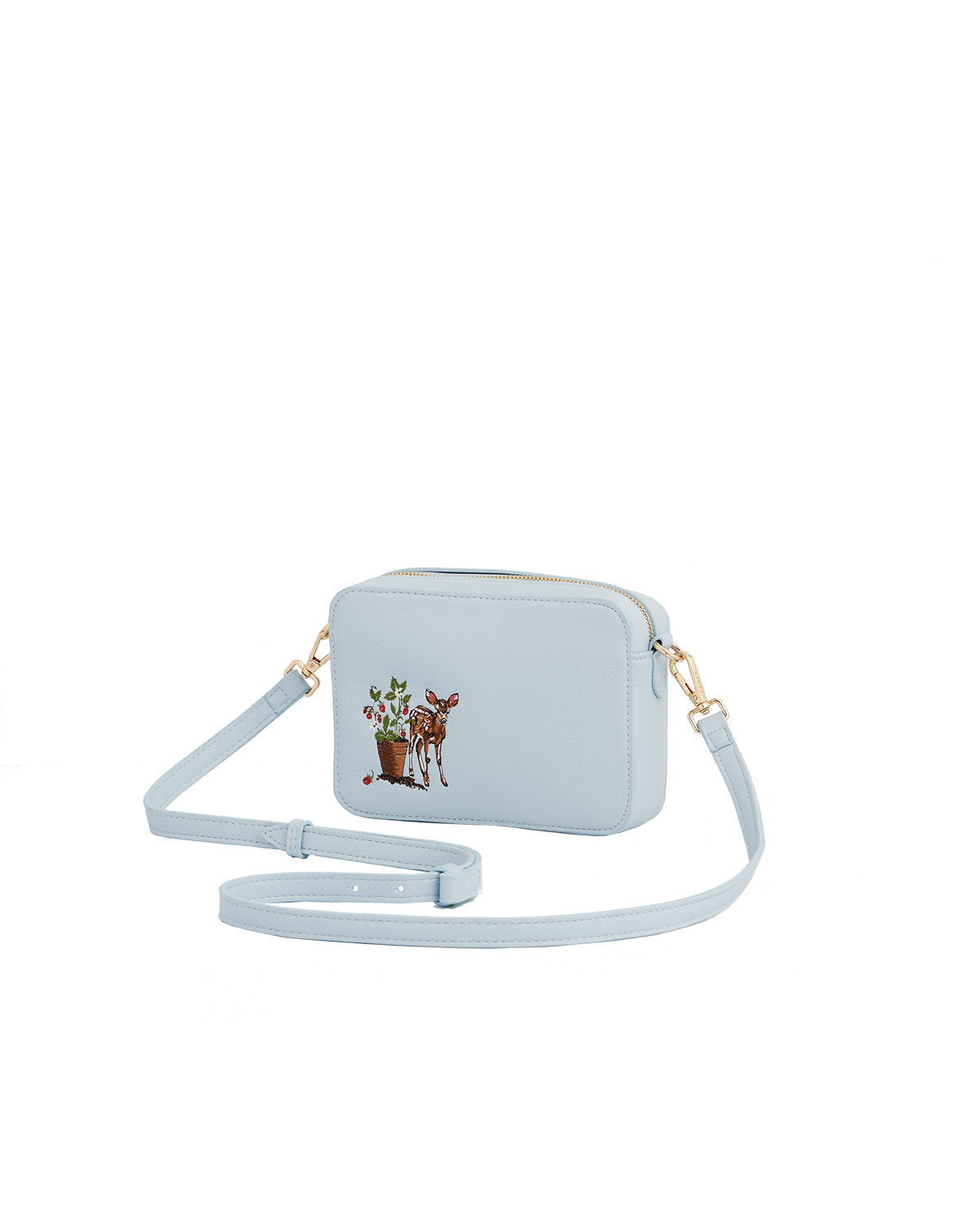 Fable England Charlotte Strawberry & Fawn Embroidered Camera Bag, Alternate, color, Light/Pastel Blue