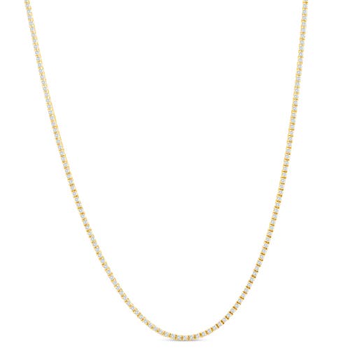 Bliss Diamond 7 1/2ct Tw Round Diamond Tennis Necklace 14k Gold 17" In 14k Yellow Gold