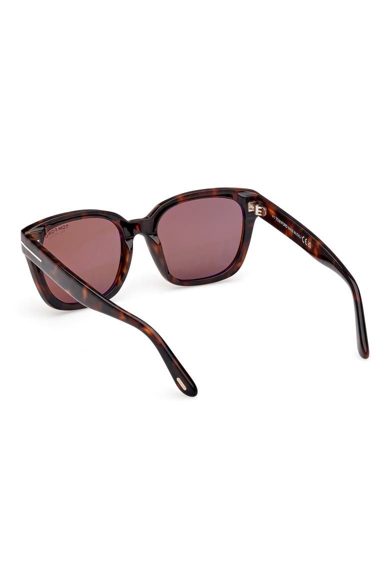 Haylay 53mm Square Sunglasses, Alternate, color, SHINY DARK HAVANA ECO