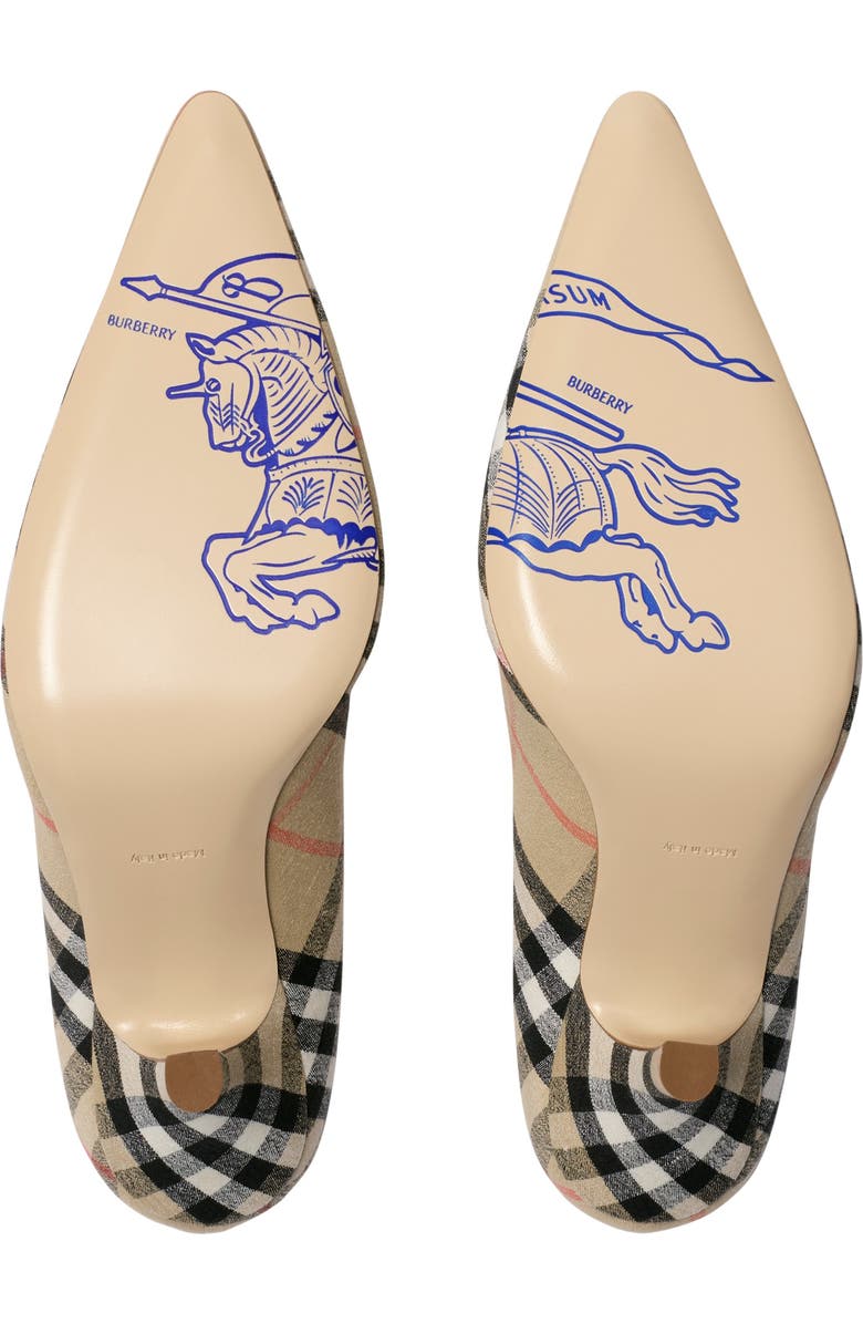 Burberry Check Dame Pumps, Alternate, color, Sand Beige