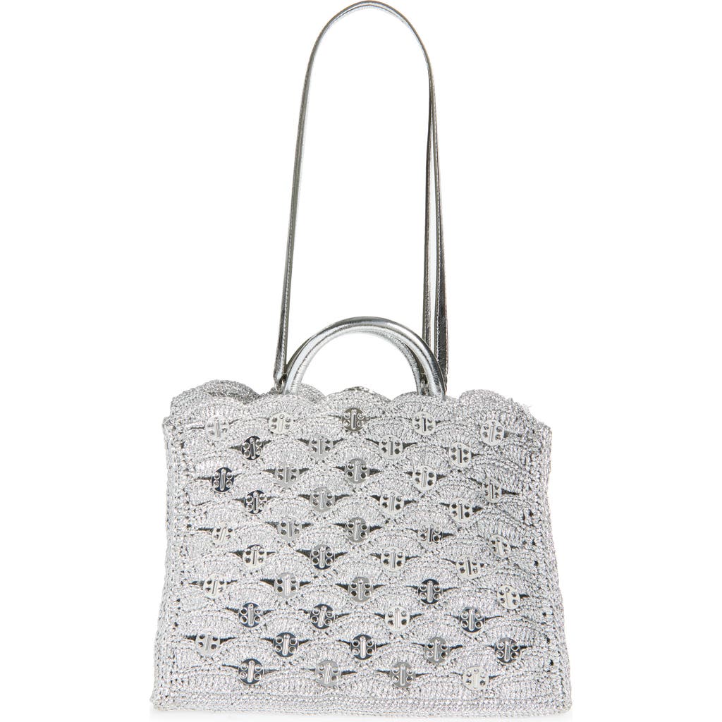 Rabanne Metallic Raffia Disc Tote