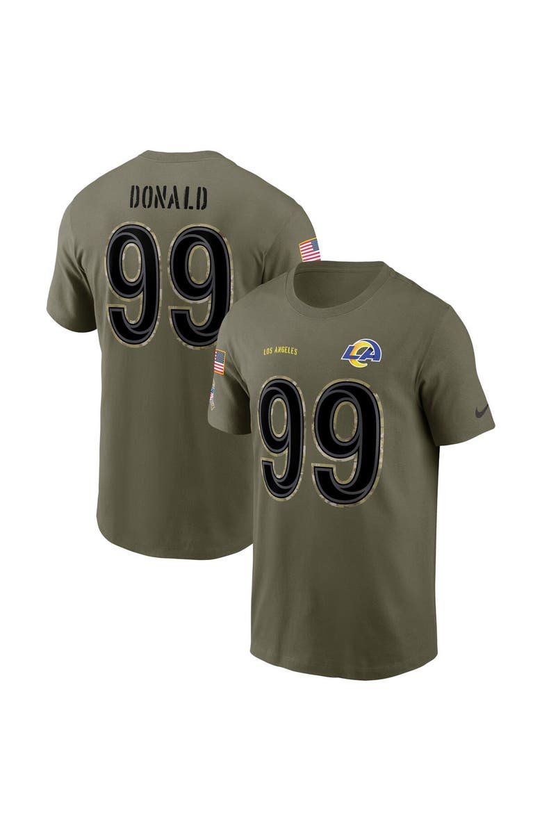 Nike Men's Nike Aaron Donald Olive Los Angeles Rams 2022 Salute To Service Name & Number T-Shirt, Alternate, color, 