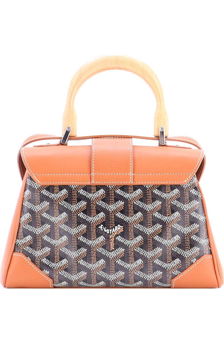 Pre-Owned Goyard Saigon Top Handle Bag Coated Canvas with Leather Mini, Alternate, color, Brown