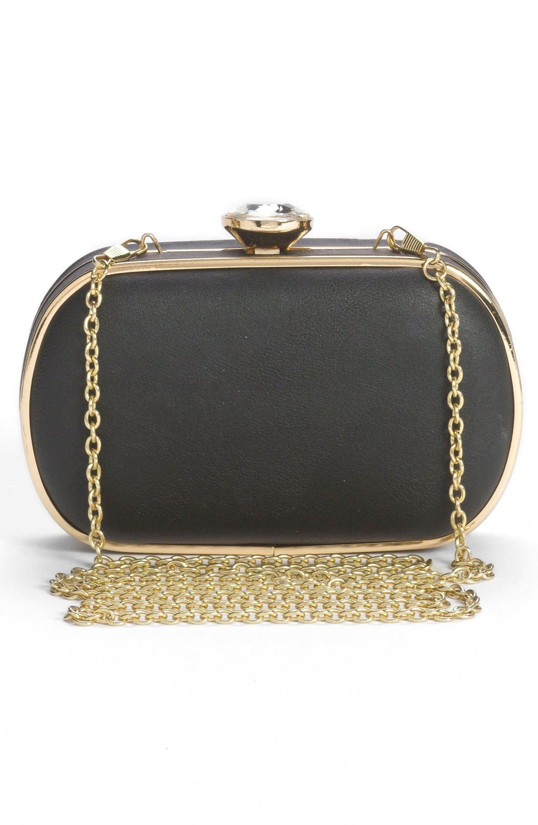 Natasha Couture 'Deco' Clutch, Alternate, color, BLACK