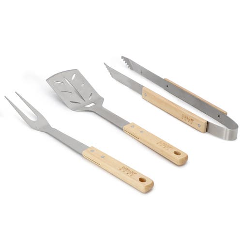 Gibson Home Barbecue Plus 3 Piece Barbecue Tool Set With Rubberwood Handles In Brown