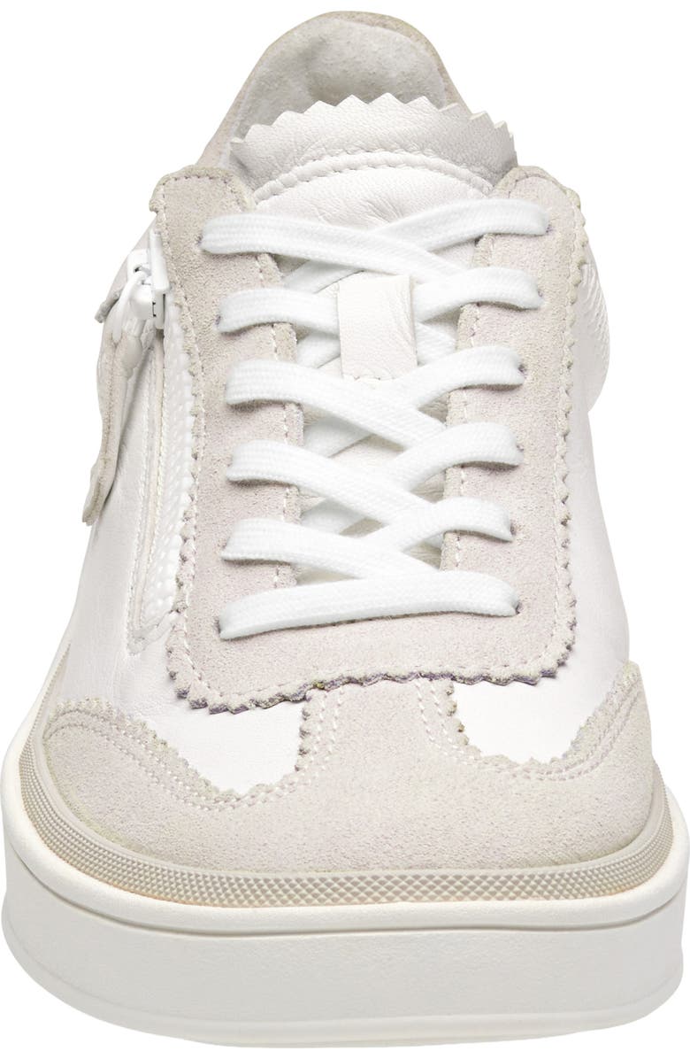 Johnston & Murphy Ashley Side Zip Sneaker, Alternate, color, White Suede/Glove Leather