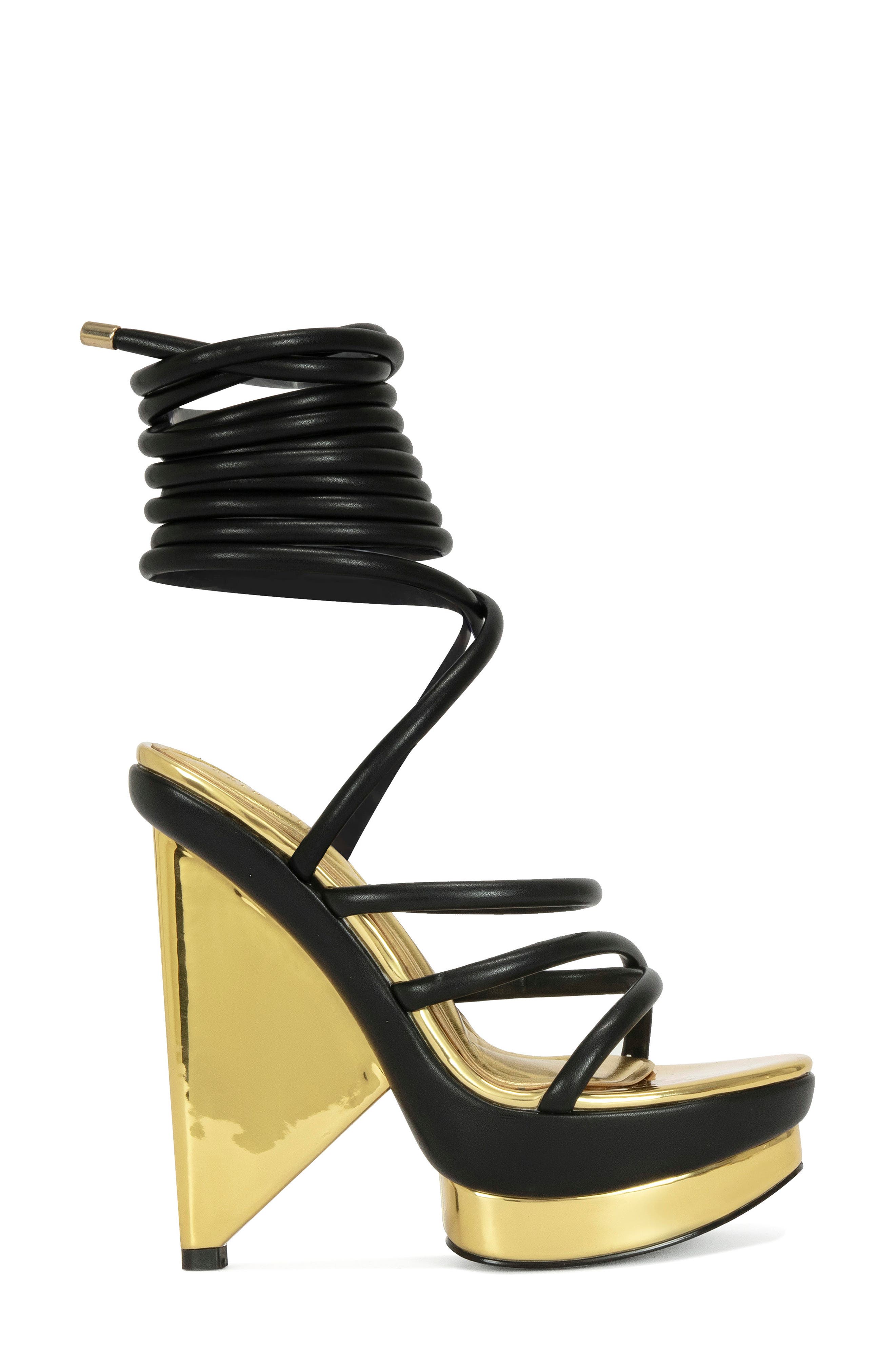 AZALEA WANG Celinea Ankle Wrap Platform Sandal, Alternate, color, 