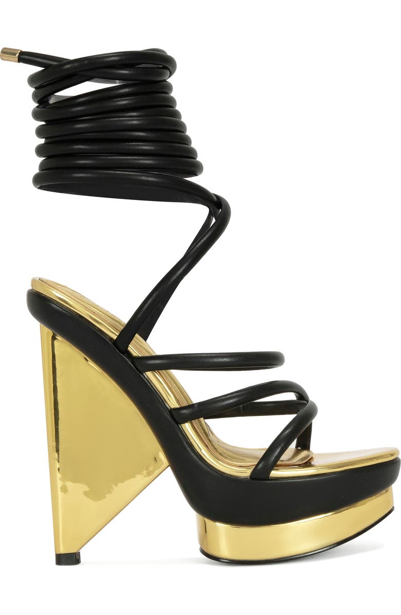 AZALEA WANG Celinea Ankle Wrap Platform Sandal, Alternate, color,